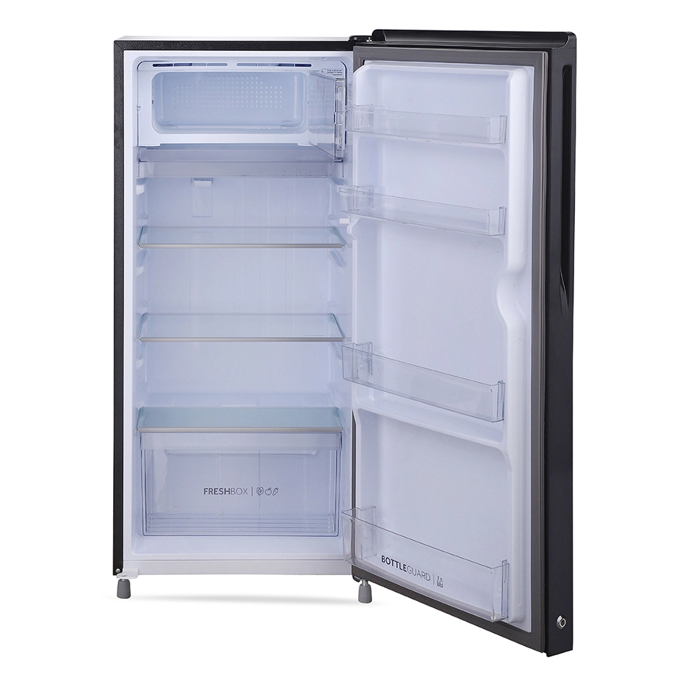 Haier 185L 1 Star Direct Cool Single Door Refrigerator with Toughened Glass Shelfcomes in premium Black Calla Finish HRD-2061SKC-N